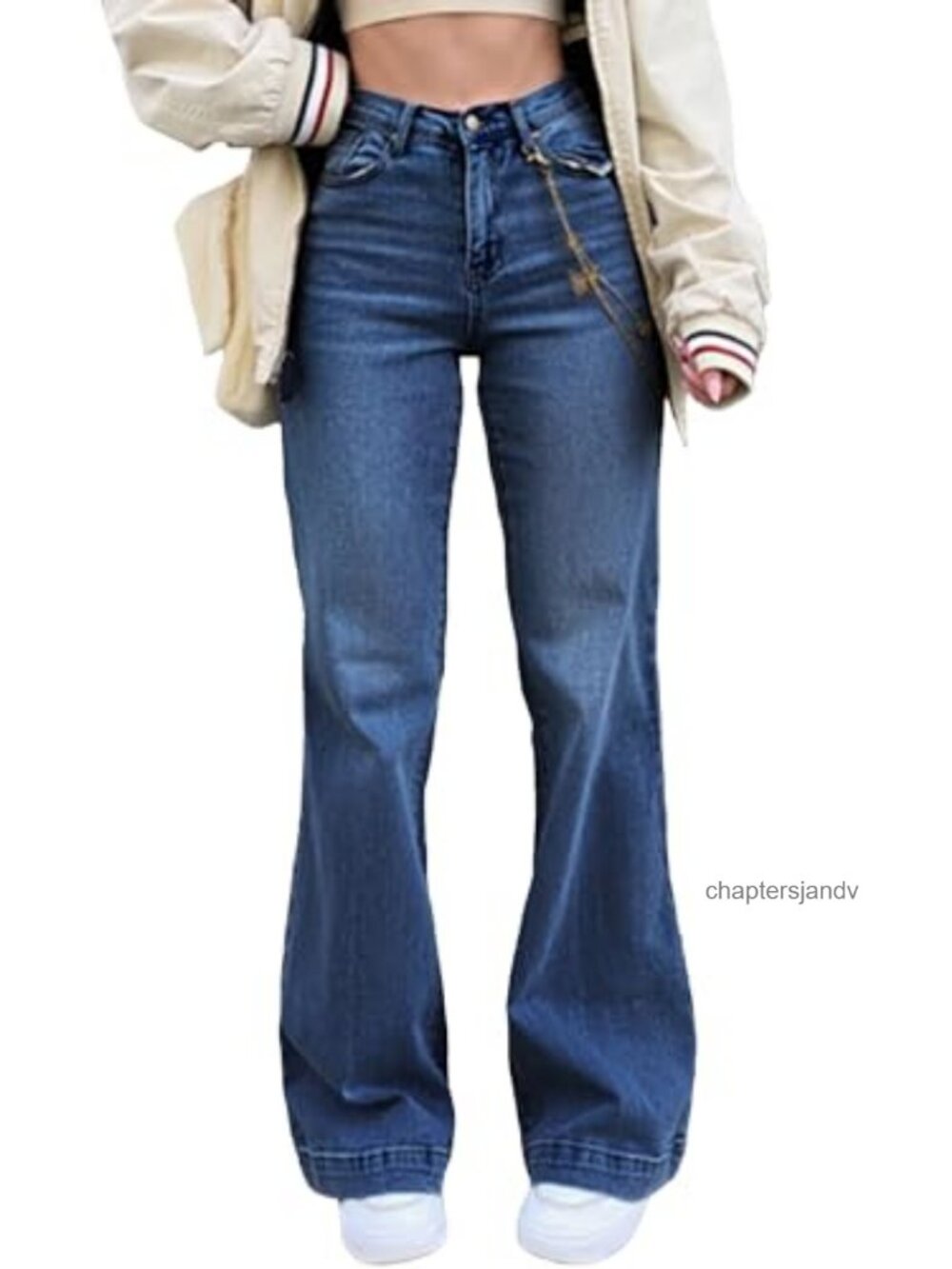 Women's High Waist Flare Bootcut Stretch Denim Jeans Cotton